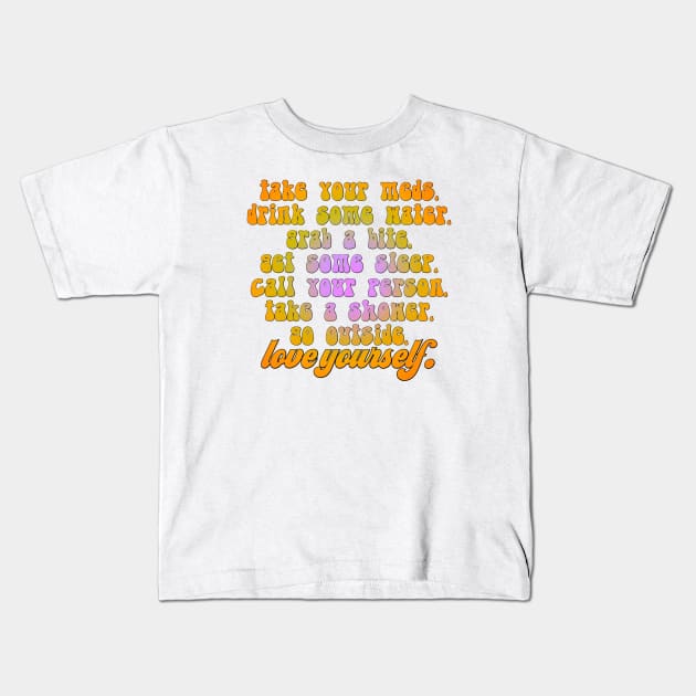 Meds Kids T-Shirt by Deardarling